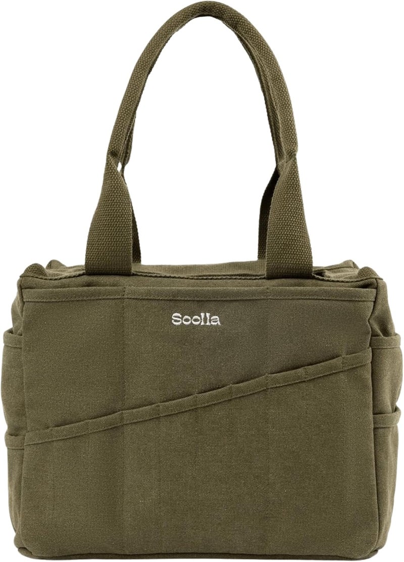 Soolla Studio Bag: Washable Art Supply & Pottery Clay Tool Bag, 30 Pockets, 15 Colors, Artist Gift Organizer (Forest Green) - Image 1